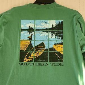 Southern Tide Green Scenic Long Sleeve Tee